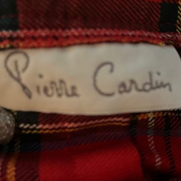 Pierre Cardin Red Tartan Plaid Skirt Collegiate Academia Vintage Preppy Retro - Picture 6 of 8
